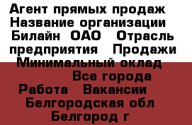 Агент прямых продаж › Название организации ­ Билайн, ОАО › Отрасль предприятия ­ Продажи › Минимальный оклад ­ 15 000 - Все города Работа » Вакансии   . Белгородская обл.,Белгород г.